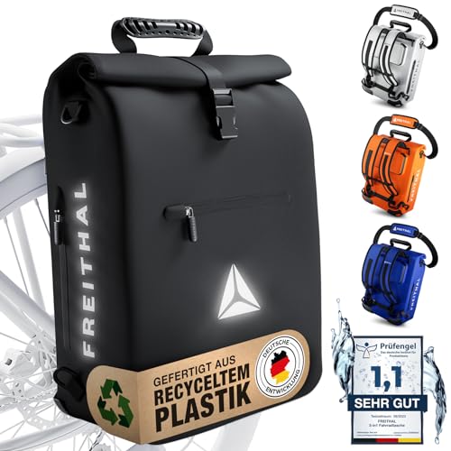 FREITHAL - 3in1 Fahrradtasche aus recyceltem Gewebe [25L] - Verwendbar als...