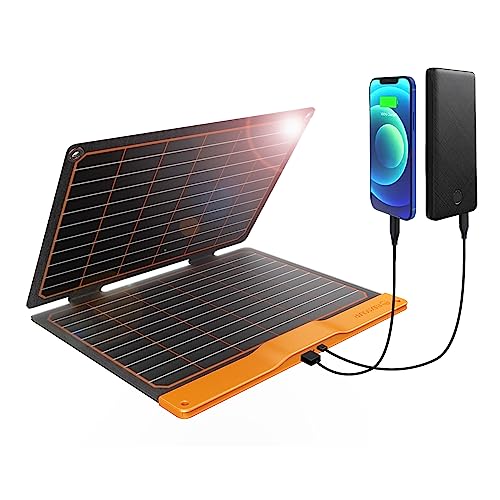 20W Solar Ladegerät, Flexsolar Solarpanel Faltbar 2-Port(USB-A,USB-C)...