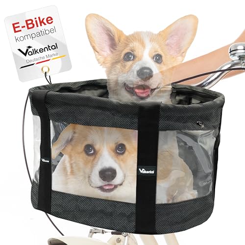 Valkental - Fahrradkorb für Hunde KLICKfix Kompatibel | Ideal als Einkaufskorb | Stabil...