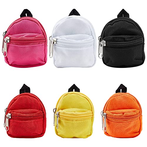 PandaHall 6 Stück Mini-Rucksäcke 6 Styles Kleine Schultaschen Mit Reißverschluss...