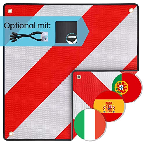 PLANGER® - Warntafel Italien und Spanien 2in1 (50 x 50 cm) - Reflektierendes Warnschild...