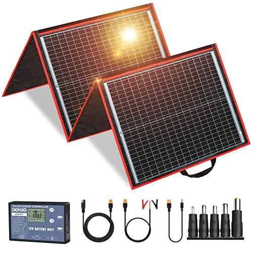 DOKIO Solarpanel Faltbar 160W Monokristalline Tragbare Solarmodul Camping Solaranlage...