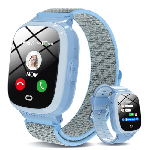 4G Smartwatch Kinder mit GPS und Telefon, Kinder Uhr mit WiFi, SOS, HD Videoanruf, Anrufe,...