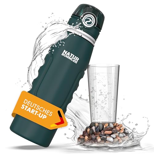 Naturbummler Wasserfilter Flasche 1000 ML [Co2-Neutral] inkl. Aufhänghaken & Faltfunktion...